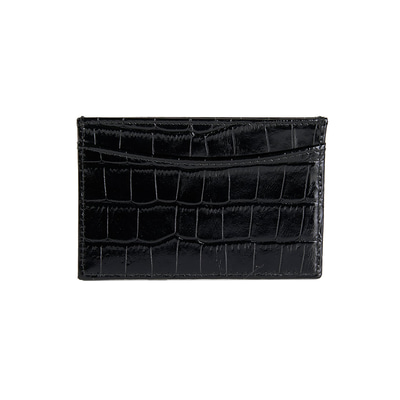 Dukinea Siyah Kadın Kroko Baskılı Deri Kartlık