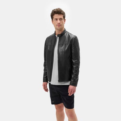 Dyami Siyah Erkek Deri Mont