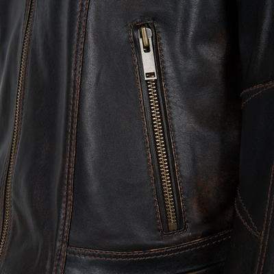 Edessa Gri Erkek Deri Mont