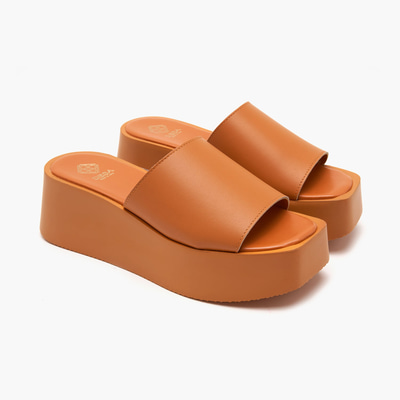 Edna Turuncu Kadın Deri Terlik