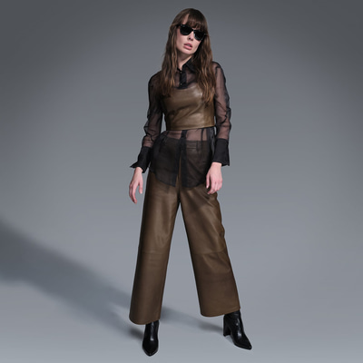 Ella Yeşil Kadın Deri Büstiyer