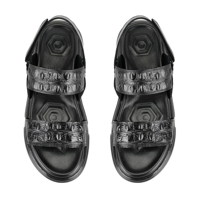 Ellery Siyah Erkek Deri Sandalet