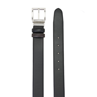 Elliott Siyah Erkek Çift Taraflı Klasik Deri Kemer