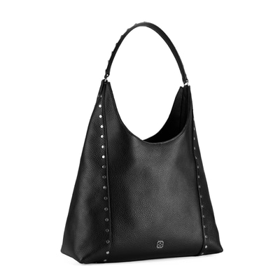 Elvisse Siyah Kadın Deri Omuz Çantası