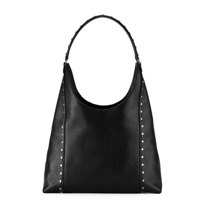 Elvisse Siyah Kadın Deri Omuz Çantası