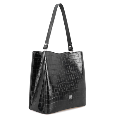 Ember Siyah Kadın Kroko Baskılı Omuz Çantası