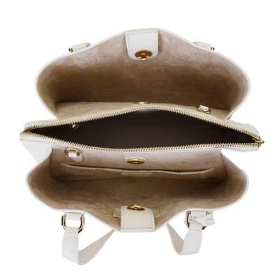 Emil Beyaz Kadın Deri El Çantası