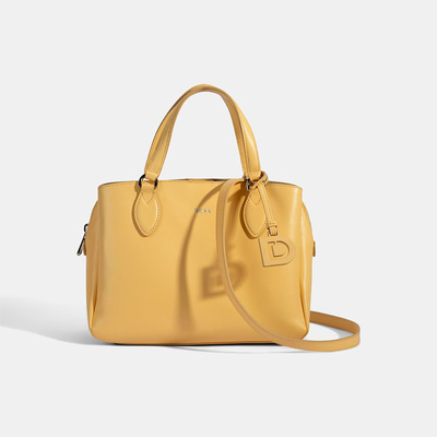Emil Sarı Kadın Deri El Çantası