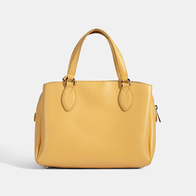 Emil Sarı Kadın Deri El Çantası