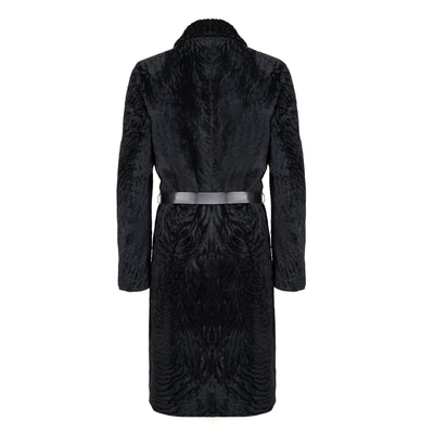 Emilly Siyah Kadın Kürk Kaban