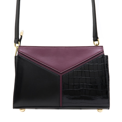 Emma Mor Kadın Kroko Baskılı Deri Omuz Çantası