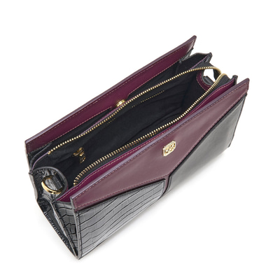 Emma Mor Kadın Kroko Baskılı Deri Omuz Çantası