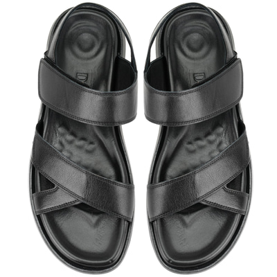 Erica Siyah Erkek Deri Sandalet