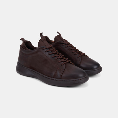 Erkek Acı Kahve Lastik Bağcıklı Nubuk Sneaker