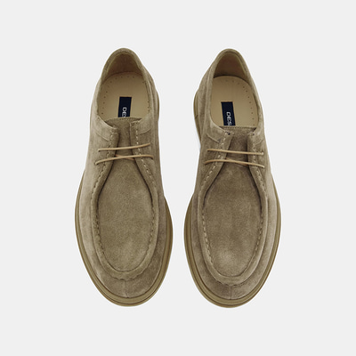 Erkek Bej Bağcıklı Klasik Süet Ayakkabı