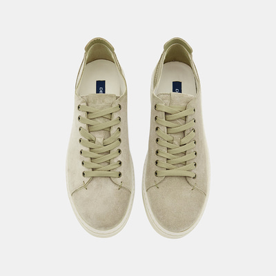 Erkek Bej Bağcıklı Süet Deri Spor Ayakkabı