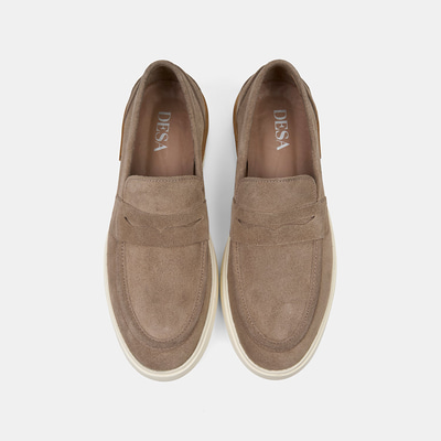 Erkek Bej Klasik Süet Deri Loafer
