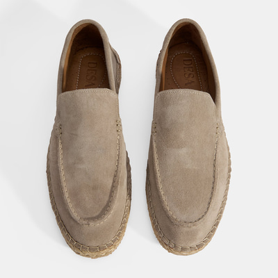 Erkek Bej Slip-On Süet Espadril 