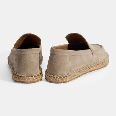 Erkek Bej Slip-On Süet Espadril 