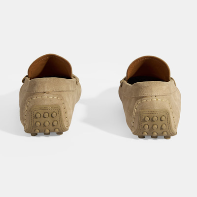 Erkek Bej Slip-On Süet Loafer