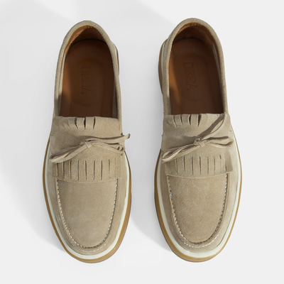 Erkek Bej Süet Püsküllü Loafer