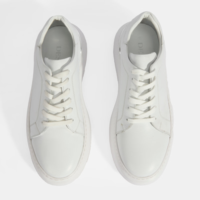 Erkek Beyaz Bağcıklı Deri Günlük Ayakkabı