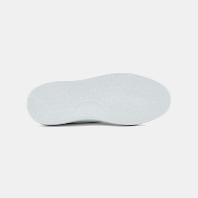 Erkek Beyaz Bağcıklı Kalın Tabanlı Deri Spor Ayakkabı