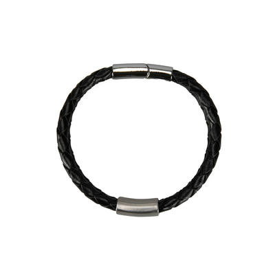 Erkek Deri Çelik Figürlü Bileklik
