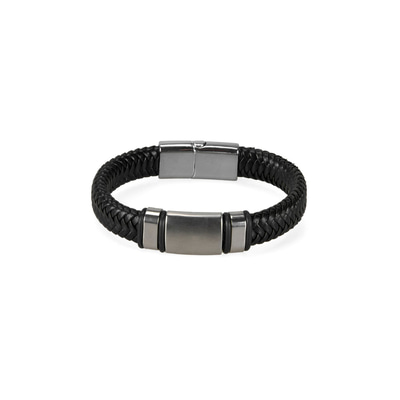 Erkek Deri Çelik Figürlü Bileklik