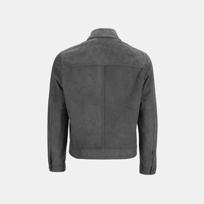 Erkek Gri Gömlek Yaka Süet Ceket