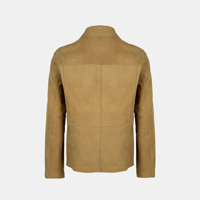 Erkek Hardal Gömlek Yaka Nubuk Ceket