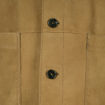 Erkek Hardal Gömlek Yaka Nubuk Ceket