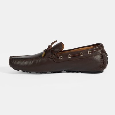 Erkek Kahve Bağcık Detaylı Slip-On Deri Loafer