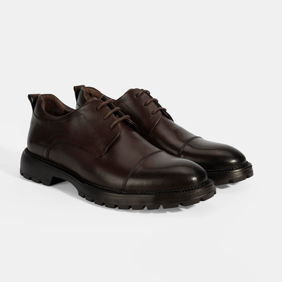 Erkek Kahve Bağcıklı Deri Günlük Ayakkabı