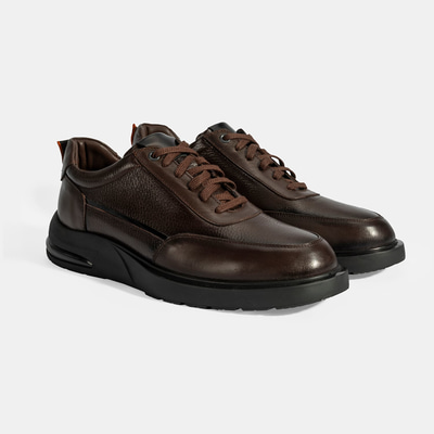 Erkek Kahve Bağcıklı Deri Günlük Ayakkabı