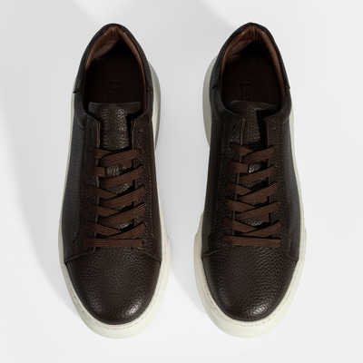 Erkek Kahve Bağcıklı Deri Günlük Ayakkabı