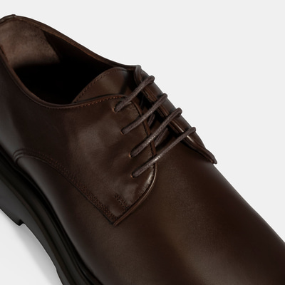Erkek Kahve Bağcıklı Deri Klasik Ayakkabı