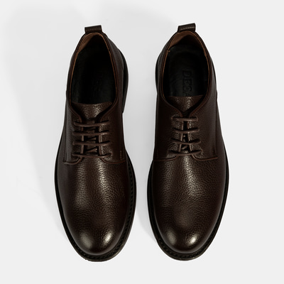 Erkek Kahve Bağcıklı Günlük Deri Ayakkabı