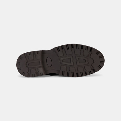 Erkek Kahve Bağcıklı Kalın Tabanlı Deri Postal Bot