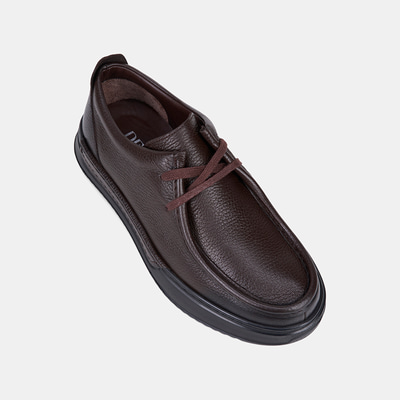 Erkek Kahve Bağcıklı Kalın Tabanlı Günlük Deri Ayakkabı