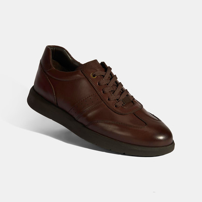 Erkek Kahve DesaComfort Bağcıklı Deri Günlük Ayakkabı