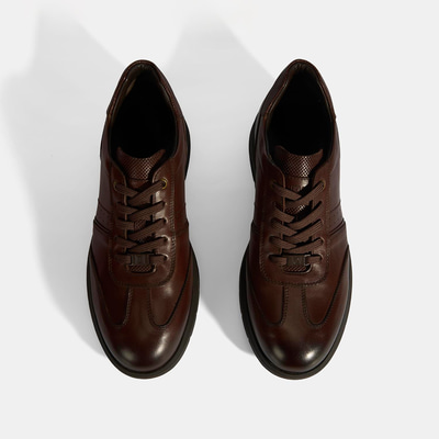 Erkek Kahve DesaComfort Bağcıklı Deri Günlük Ayakkabı