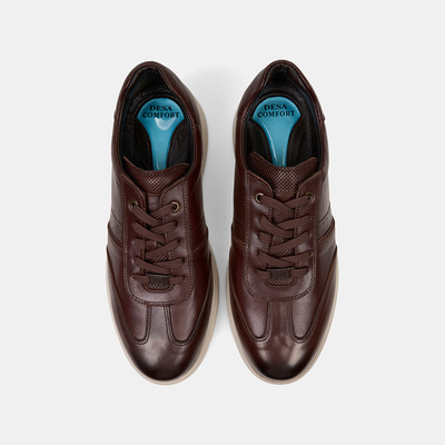 Erkek Kahve DesaComfort Deri Sneaker