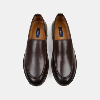 Erkek Kahve Spor Beyaz Tabanlı Deri Loafer