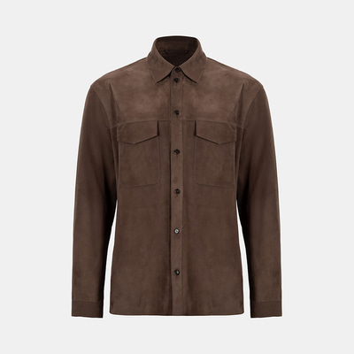 Erkek Kahve Süet Gömlek