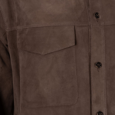 Erkek Kahve Süet Gömlek