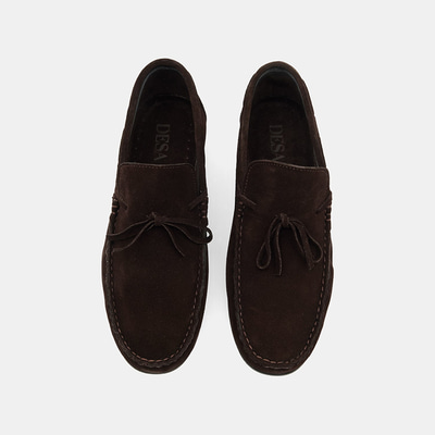 Erkek Kahverengi Bağcık Detaylı Süet Loafer