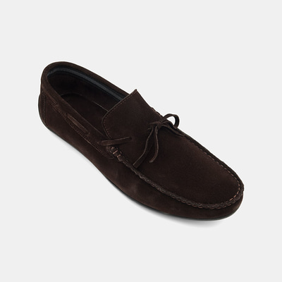 Erkek Kahverengi Bağcık Detaylı Süet Loafer