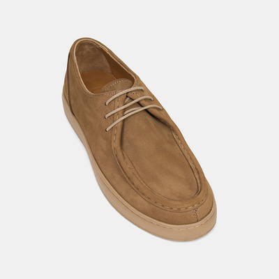 Erkek Koyu Bej Bağcıklı Nubuk Deri Günlük Ayakkabı