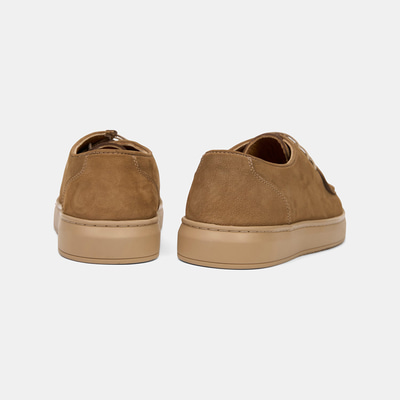 Erkek Koyu Bej Bağcıklı Nubuk Deri Günlük Ayakkabı